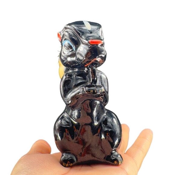 Vintage Red Ware Pottery Skunk Squirrel Figurine Hand Painted Japanese Figure - Picture 11 of 16